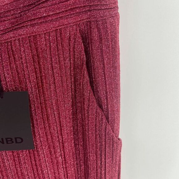 Revolve NBD Phoibe Womens Glitter Pink Fuchsia Metallic New Flare Pant X-Small - Picture 4 of 10